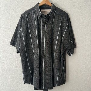 Men's Vintage Striped Abstract Button-Up Shirt